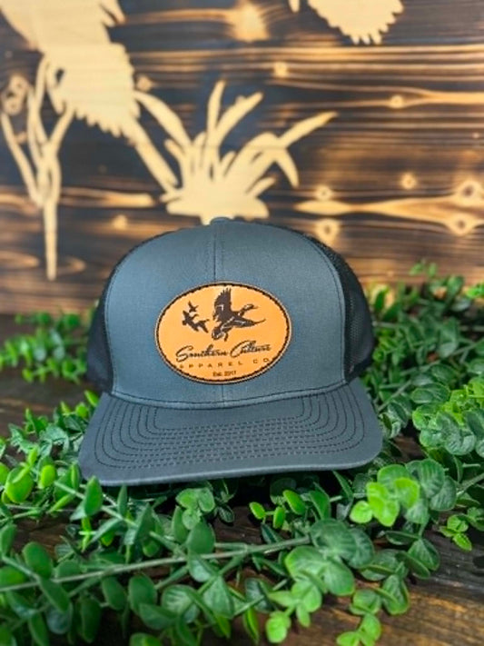 Southern Culture Ducks Migrating Light Circle Leather Patch Snapback Hat