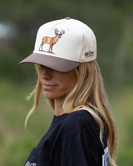 Old Dixie Embroidered Buck Canvas Snapback Hat