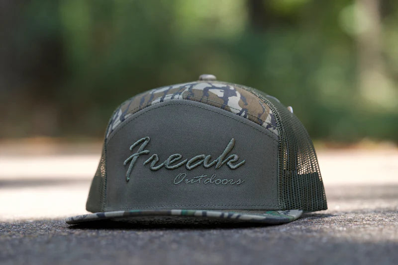 Freak Outdoors Woodsman Reno Embroidered 7 Panel Snapback Hat