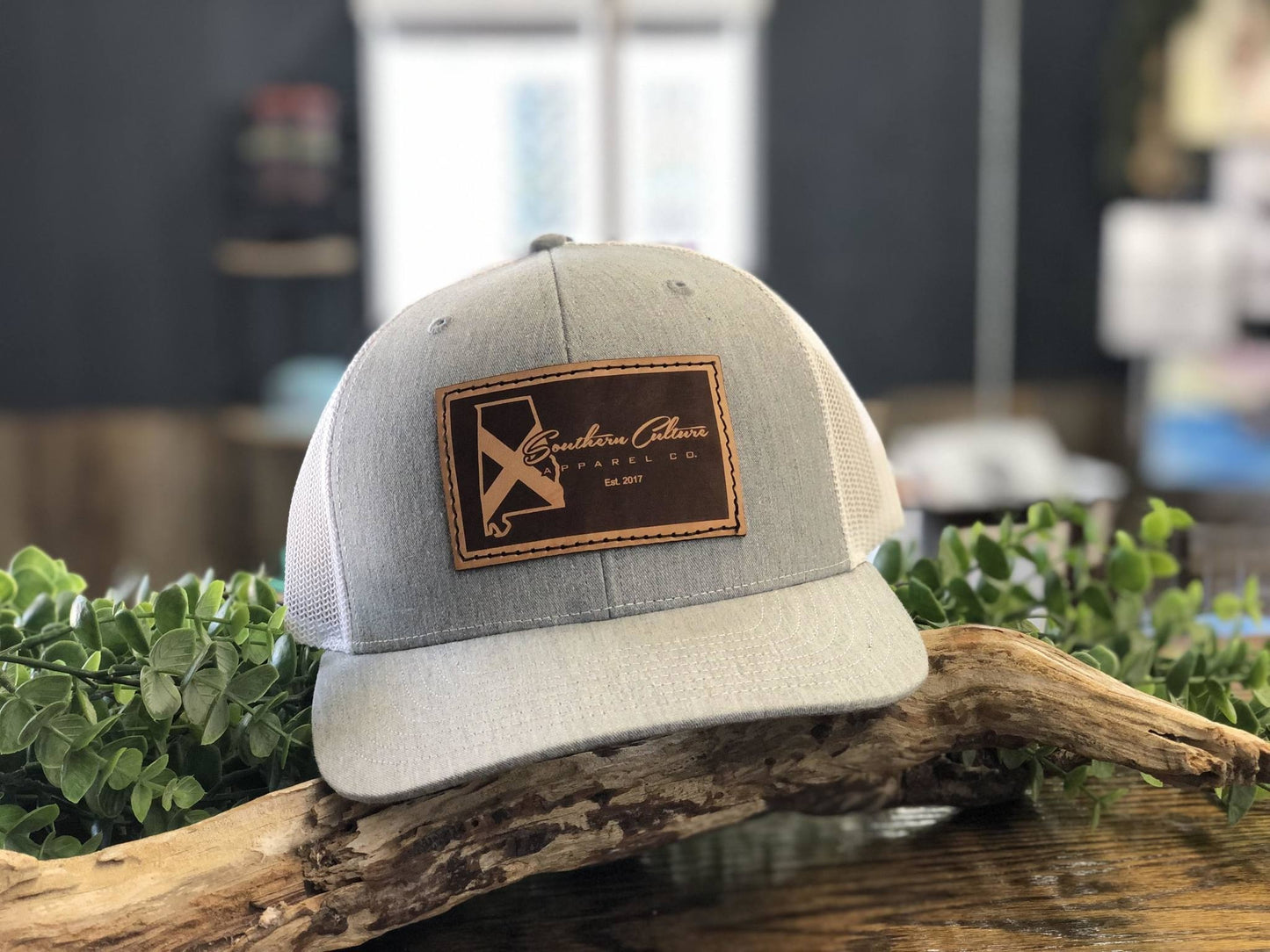 Southern Culture State Tradition Dark Leather Patch Snapback Hat