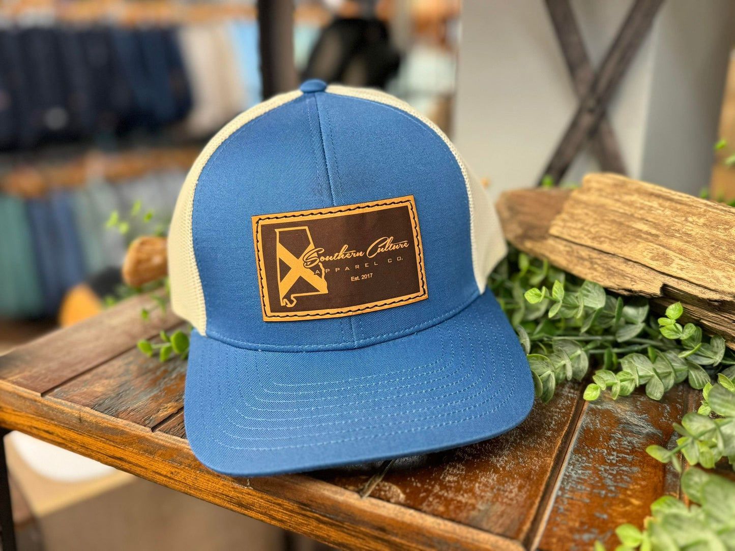 Southern Culture State Tradition Dark Leather Patch Snapback Hat