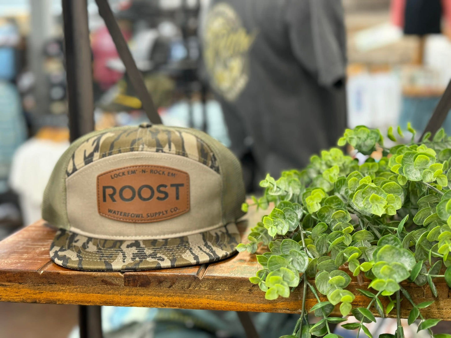 Roost Leather Patch 7 Panel Snapback Hat