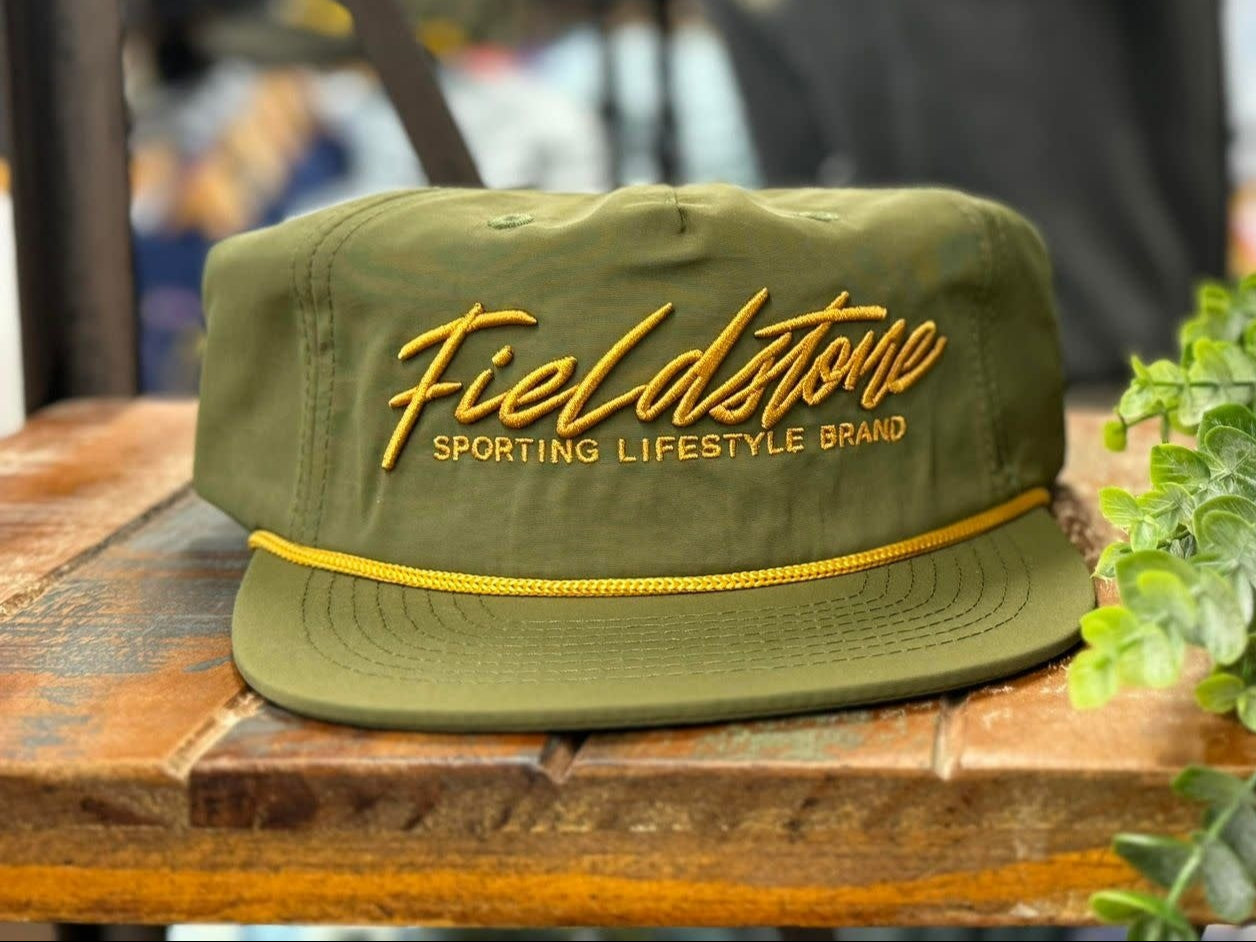 Fieldstone Outdoors Hydro 3D Puff Script Logo Rope Snapback Hat
