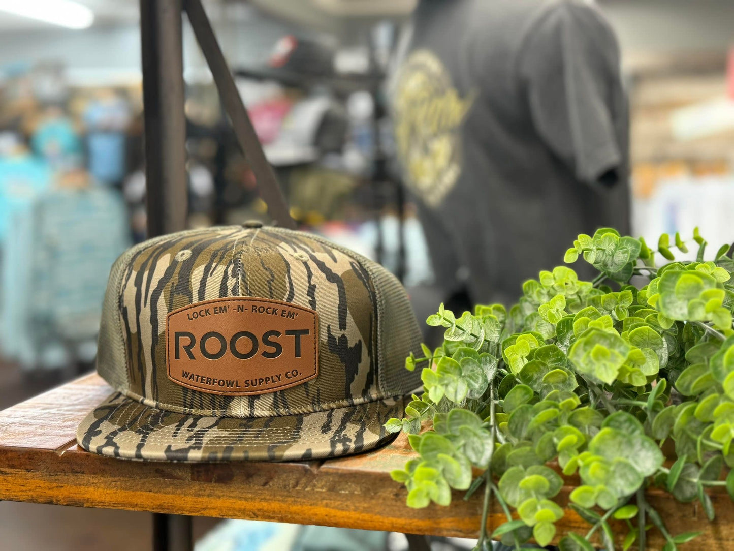 Roost Leather Patch 7 Panel Snapback Hat