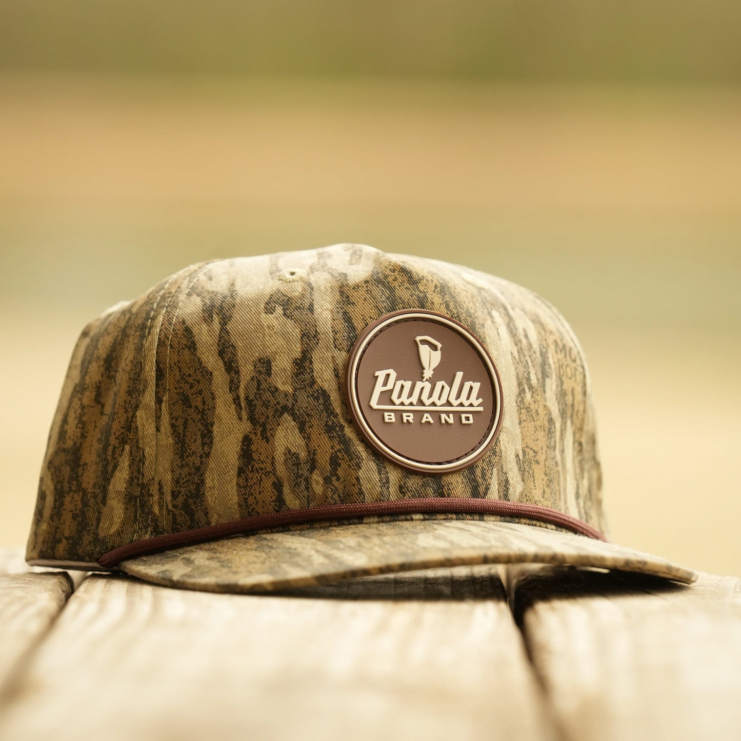Panola Brand Rubber Patch Camo Rope Snapback Hat