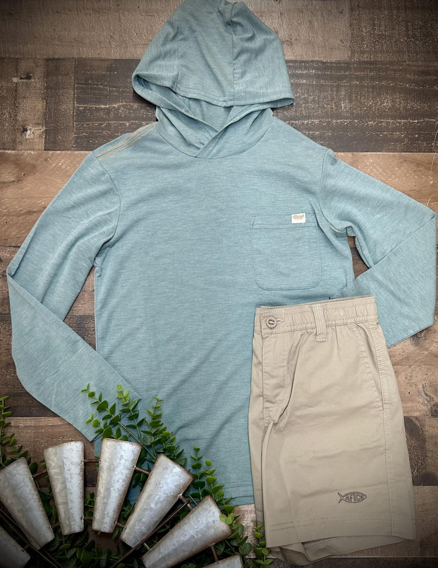 Marsh Wear Apparel Youth Buxton Hood Performance L/S Shirt