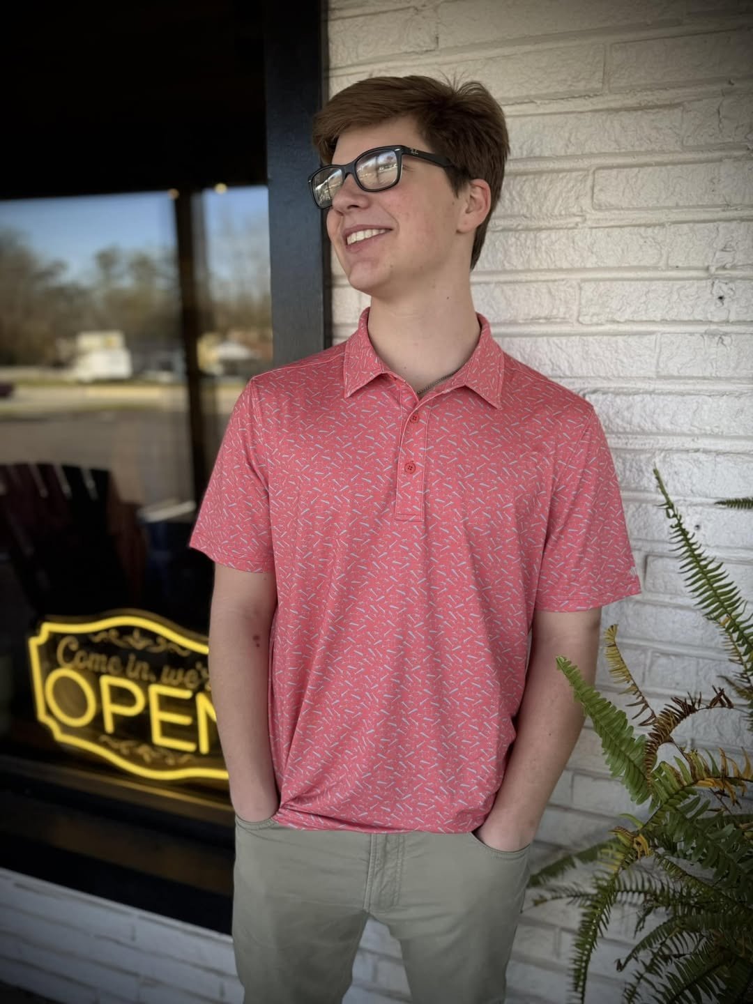 Aftco Men's Cypress Printed Polo Shirt