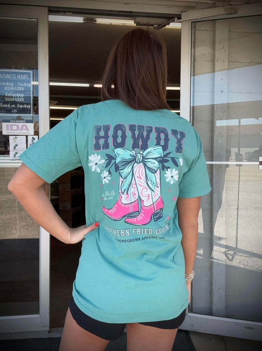 Southern Fried Cotton Women's Howdy Boots S/S TEE Shirt