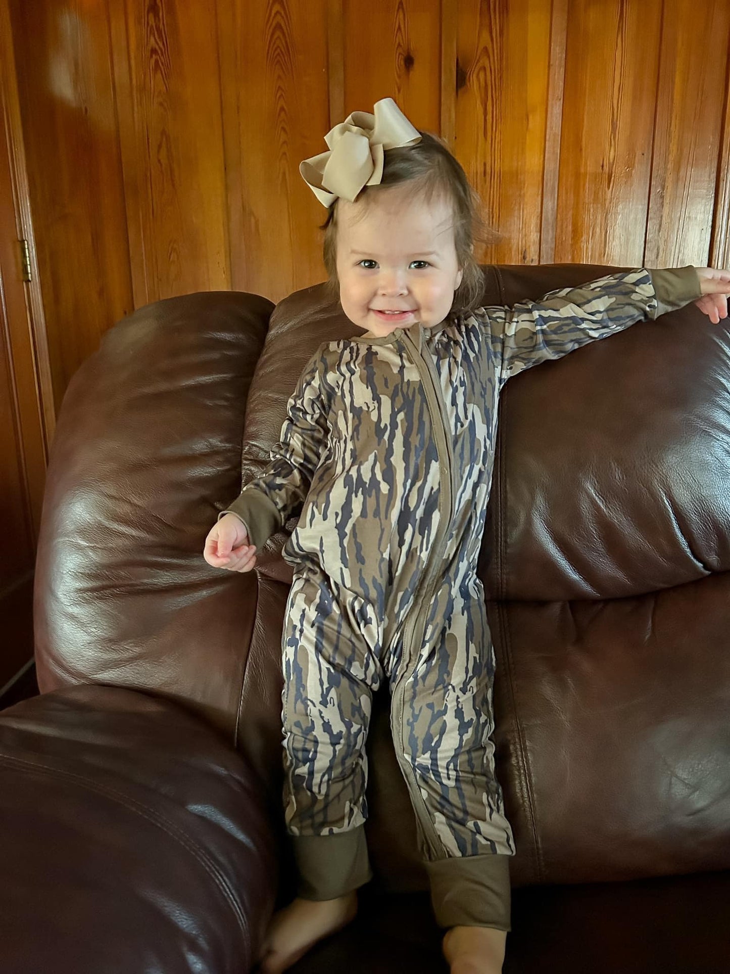 Baby Dark Camouflage Print Bamboo Zip Sleeper