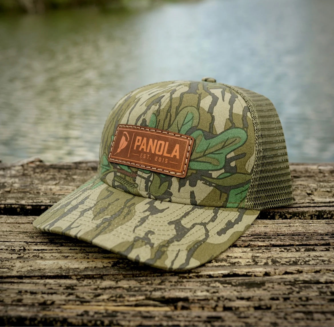 Panola Brand Leather Patch Trucker Snapback Hat