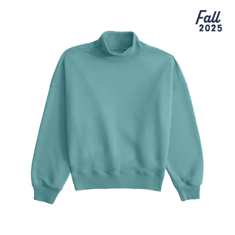 Southern Fried Cotton Women's All Day Chill Oversize Mock Neck Fleece