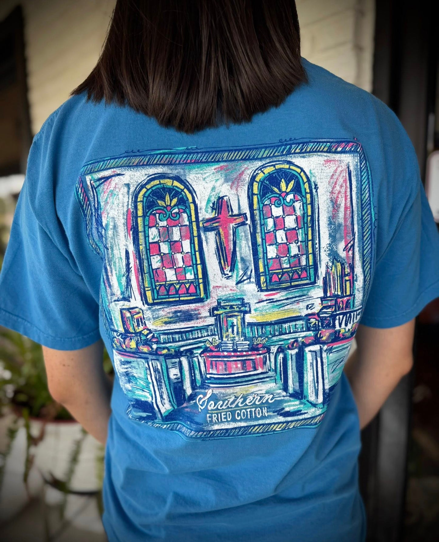 Southern Fried Cotton Women's Sundays Colors S/S TEE Shirt
