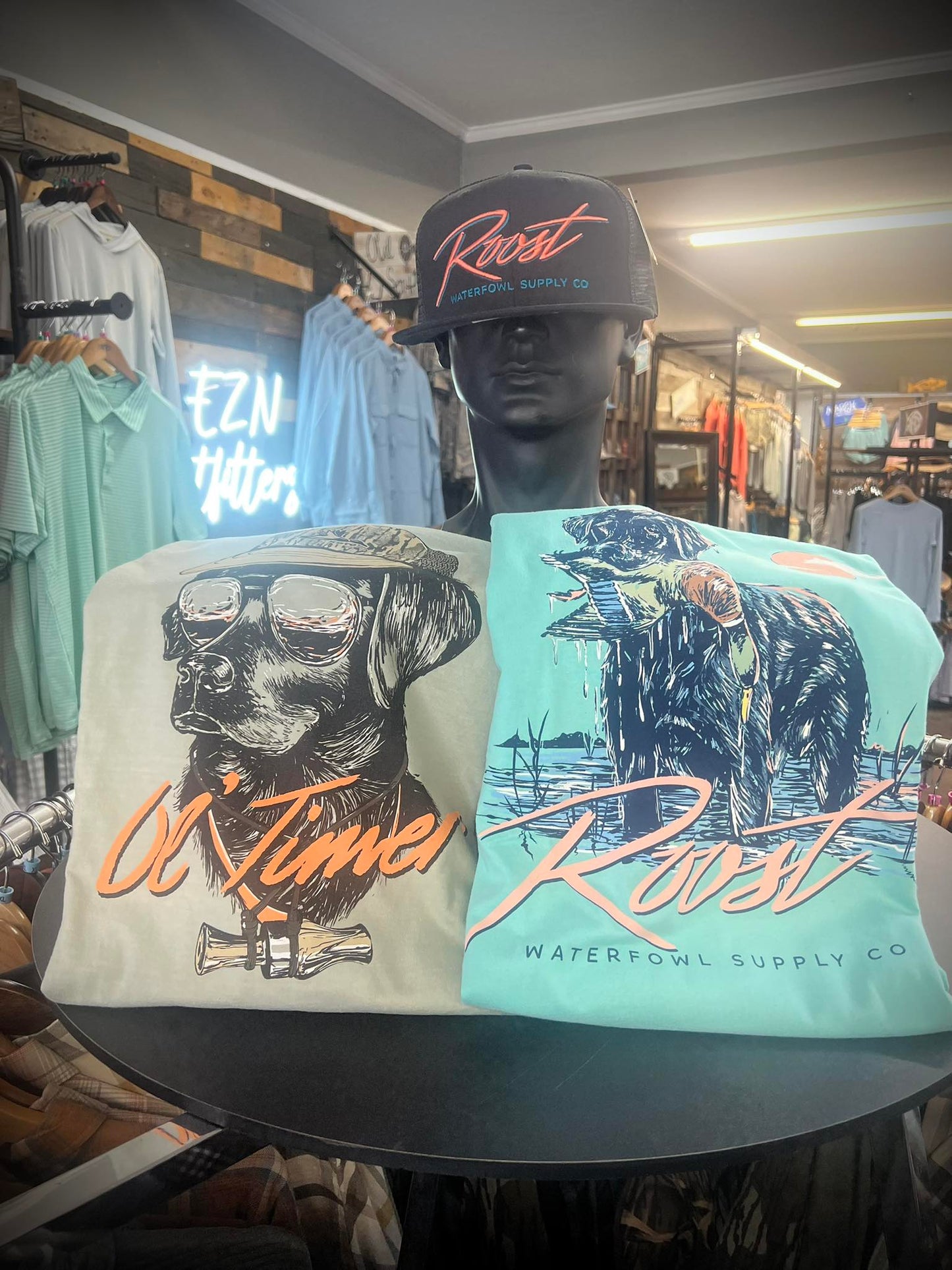 Roost Waterfowl Pink Script Logo 7 Panel Snapback Hat