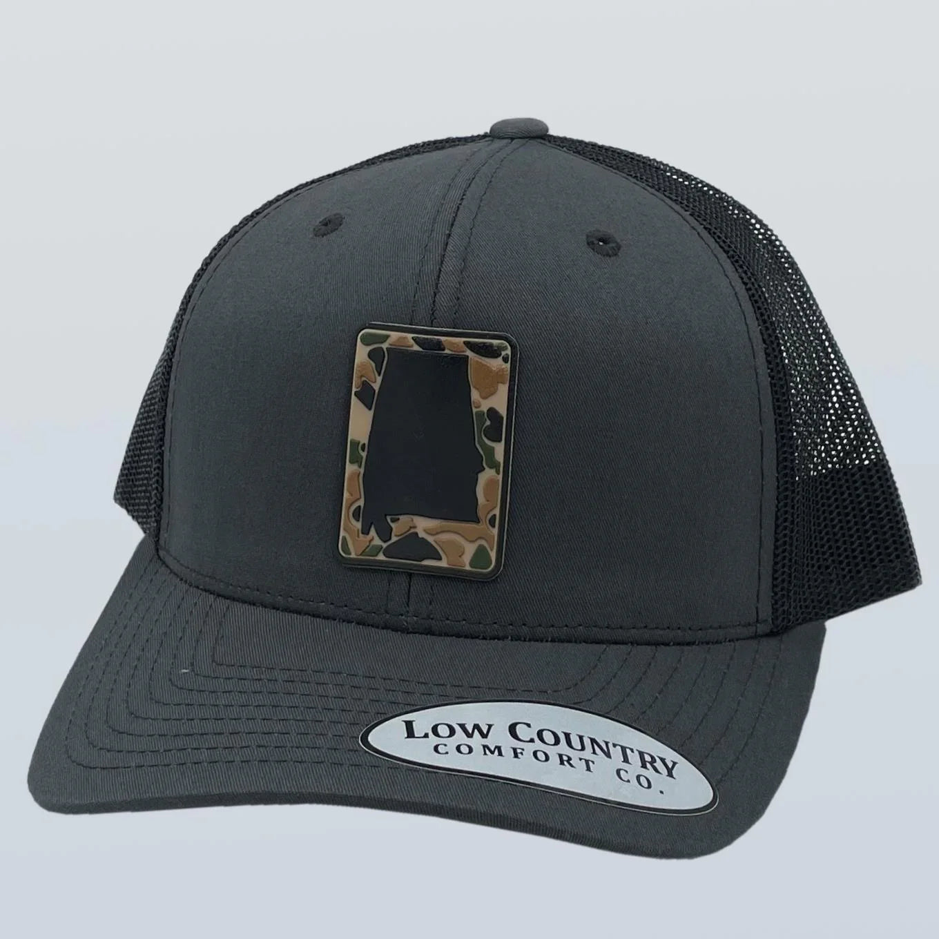 Low Country Comfort Alabama Outline Camo PVC Patch Snapback Hat