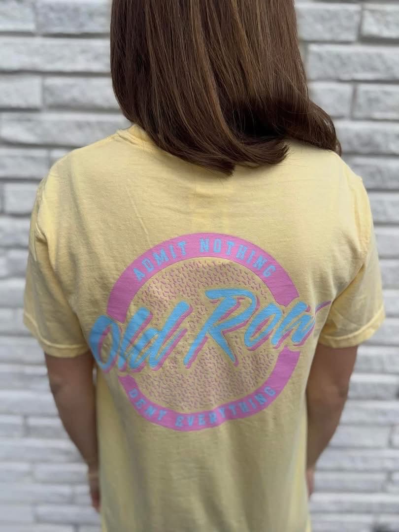 Old Row Outdoors Women's Butter w Pink Circle Logo Pocket S/S TEE Shirt