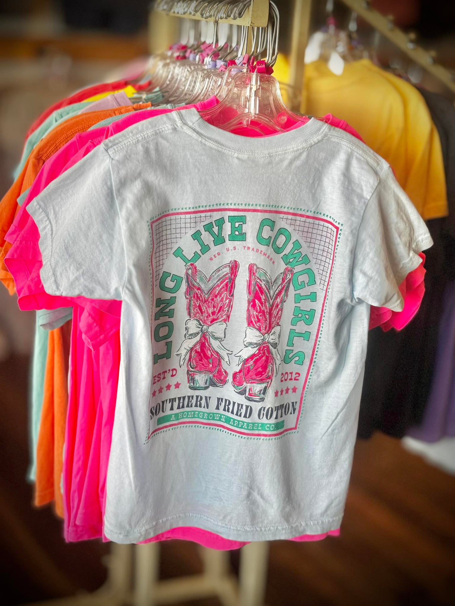 Southern Fried Cotton Youth Girls Boots & Bows S/S TEE Shirt
