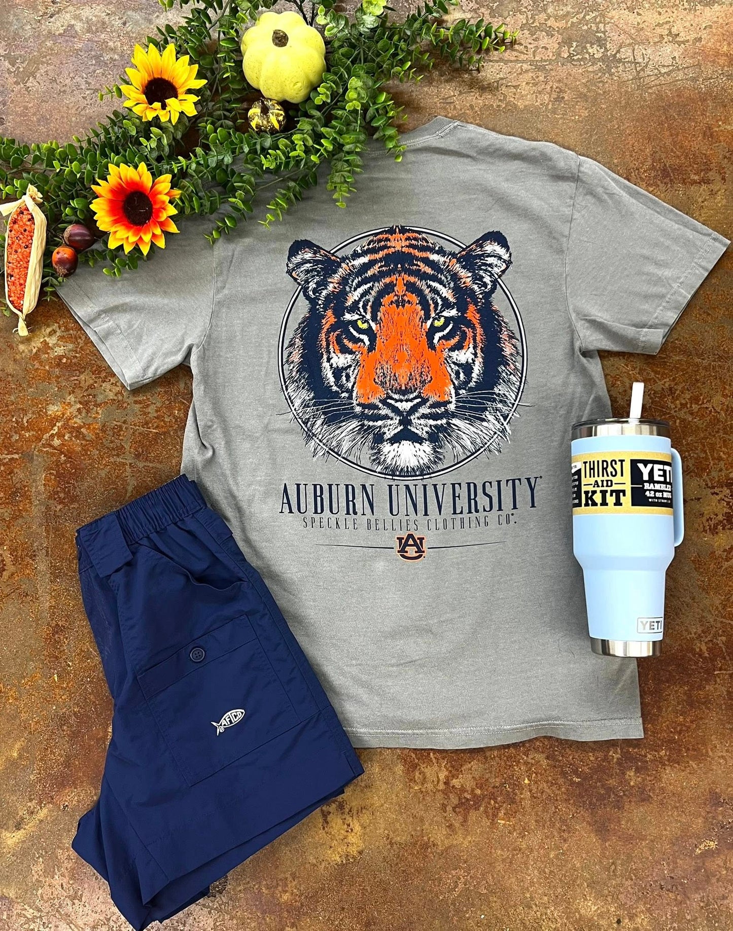 Speckle Bellies Auburn Tiger Head S/S TEE Shirt