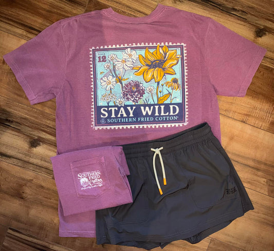 Southern Fried Cotton Women's Stay Wild S/S TEE Shirt