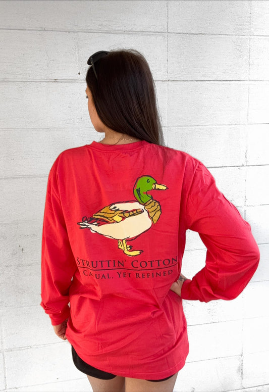 Struttin Cotton Women's Metallic Mallard L/S TEE Shirt