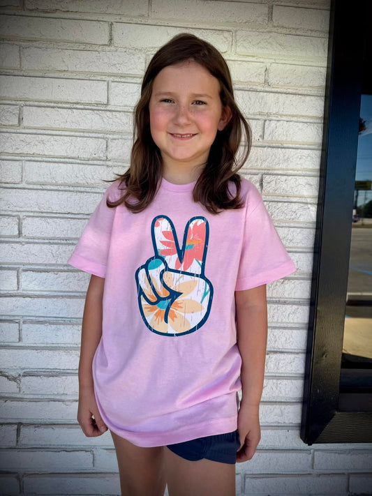 Life in the South Youth Girl Peace Sign 25 S/S TEE Shirt