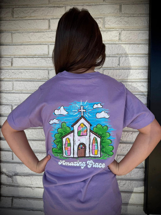 Life in the South Youth Girl Sunny Church Amazing Grace S/S TEE Shirt