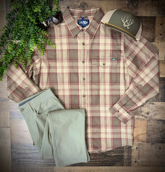 Aftco Men's Lager flannel Button Down L/S Shirt