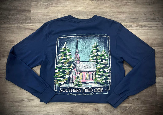 Southern Fried Cotton Women's Winter Country Church L/S Tee Shirt