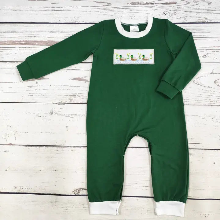 Baby Boy Cotton Duck Applique Romper