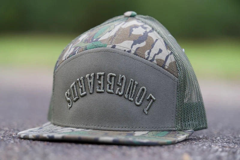 Freak Outdoors Woodsman Longbeards Upside Down Puff Embroidered 7 Panel Snapback Hat