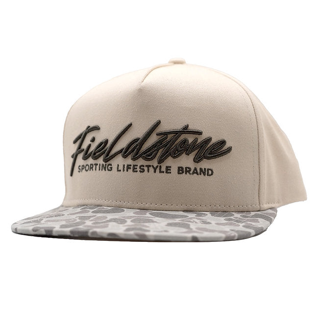 Fieldstone Outdoors Embroidered Logo Canvas Camo Bill Snapback Hat