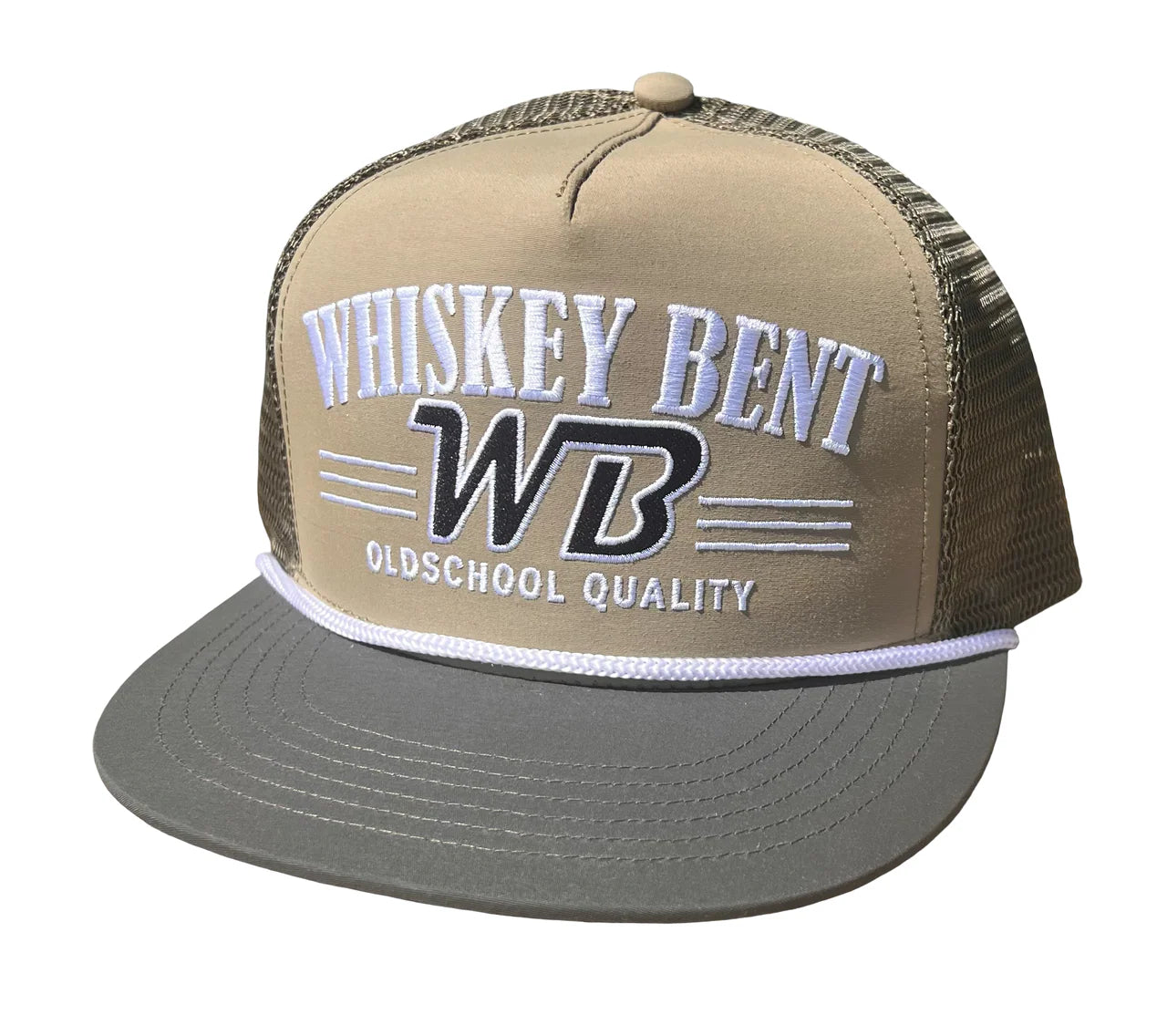 Whiskey Bent Hat Co. Old School WB Rope Snapback Hat