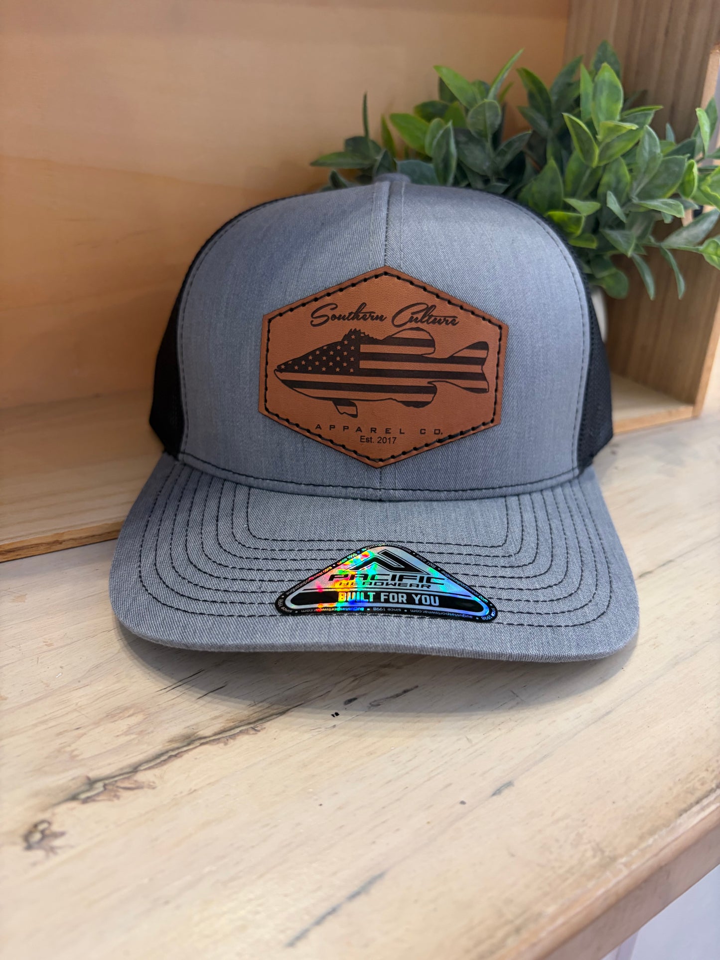 Southern Culture American Bass Dark Leather Patch Snapback Hat