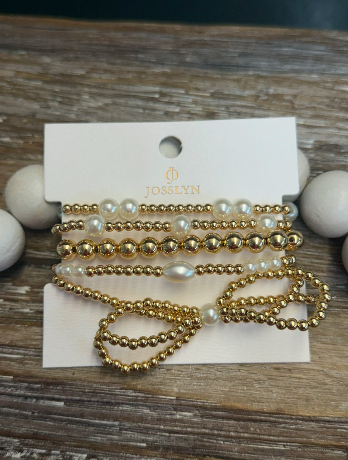 Bead Pearl Bow Bracelet Set