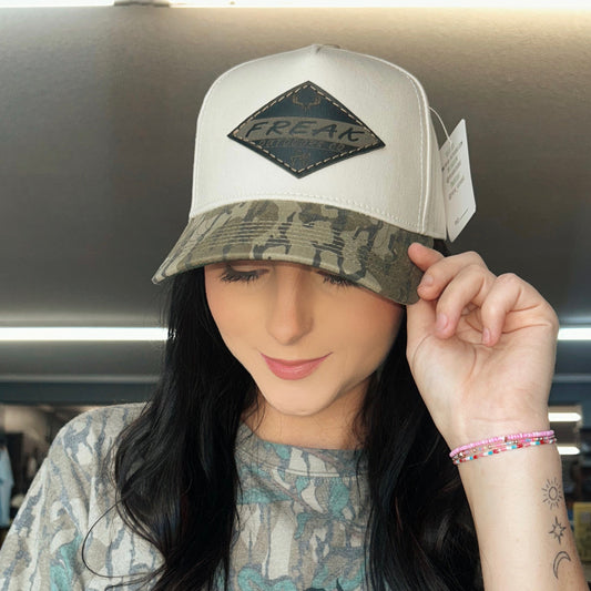 Freak Outdoors Telluride Black Diamond Leather Patch Snapback Hat