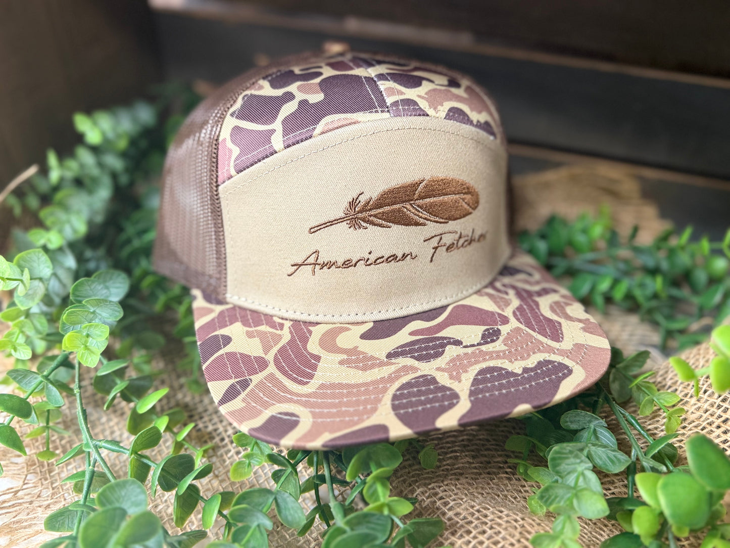 American Fetcher Classic Feather 7 Panel Snapback Hat