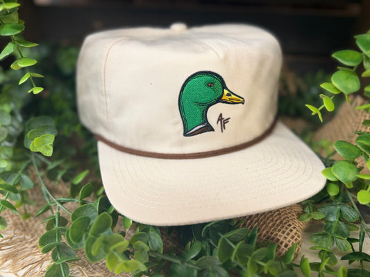 American Fetcher Mallard Duck Head Rope Snapback Hat