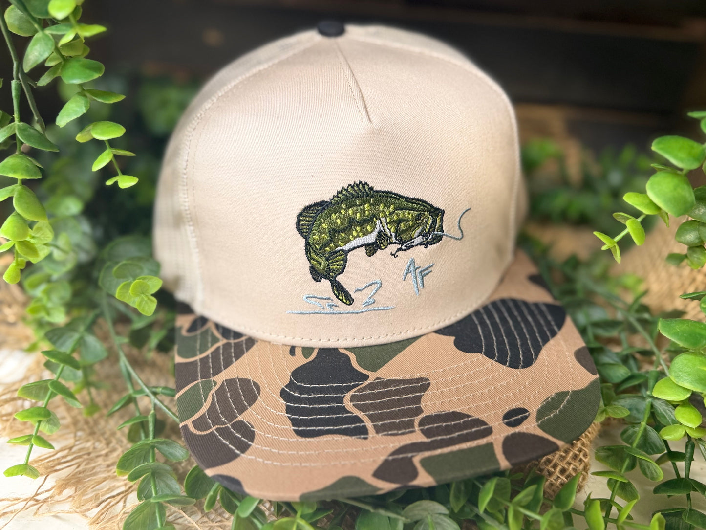 American Fetcher Largemouth Bass 7 Panel Snapback Hat
