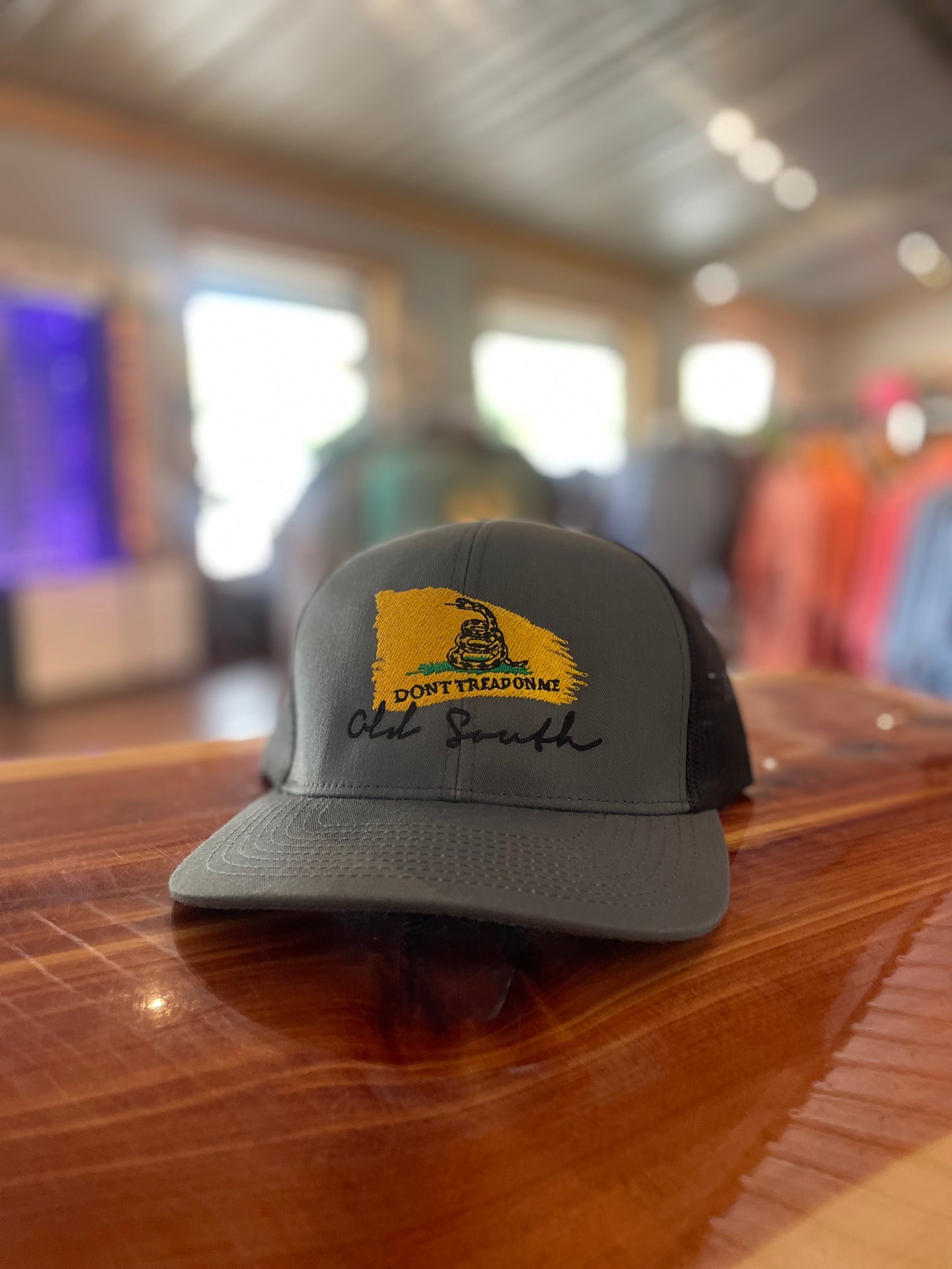 Old South Apparel Don't Tread On Me Snapback Hat - Graphite/Black