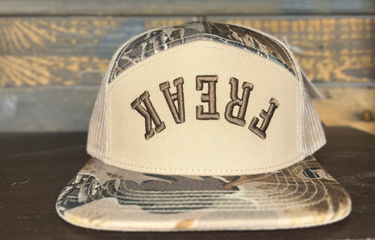 Freak Outdoors Woodsman Upside Down Freak Embroidered 7 Panel Snapback Hat