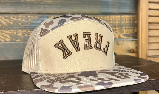 Freak Outdoors Woodsman Upside Down Freak Embroidered 7 Panel Snapback Hat