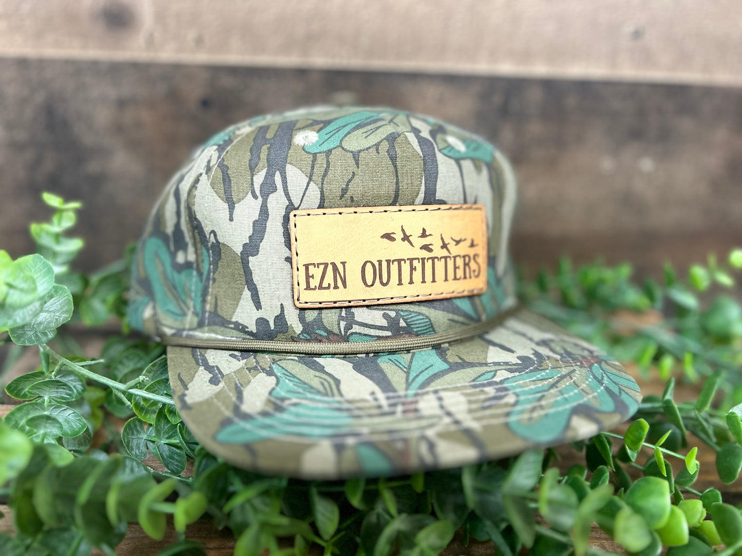 EZN Outfitters Leather Patch Rope Snapback Hat