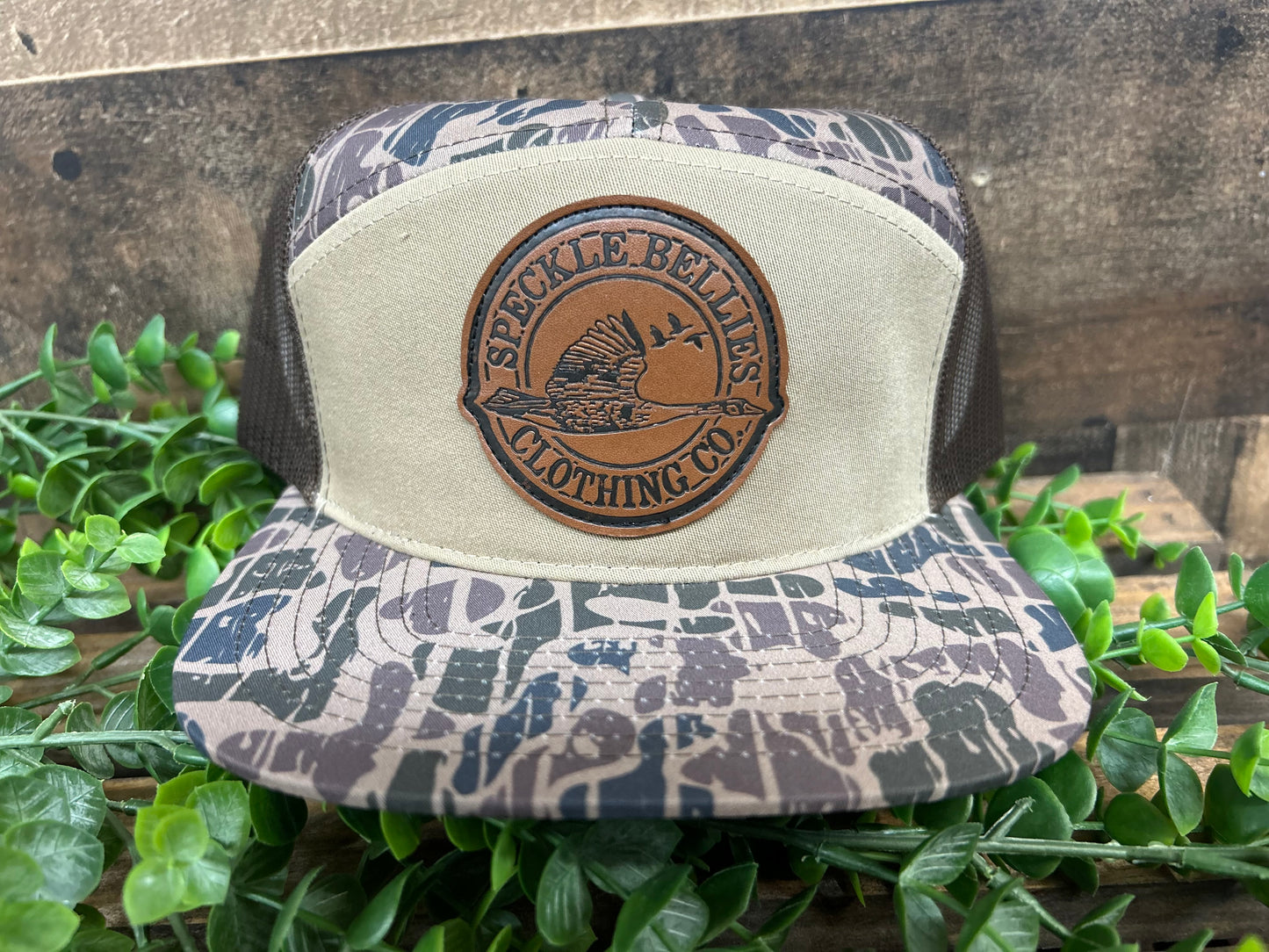 Speckle Bellies XL Circle Logo 7 Panel Snapback Hat