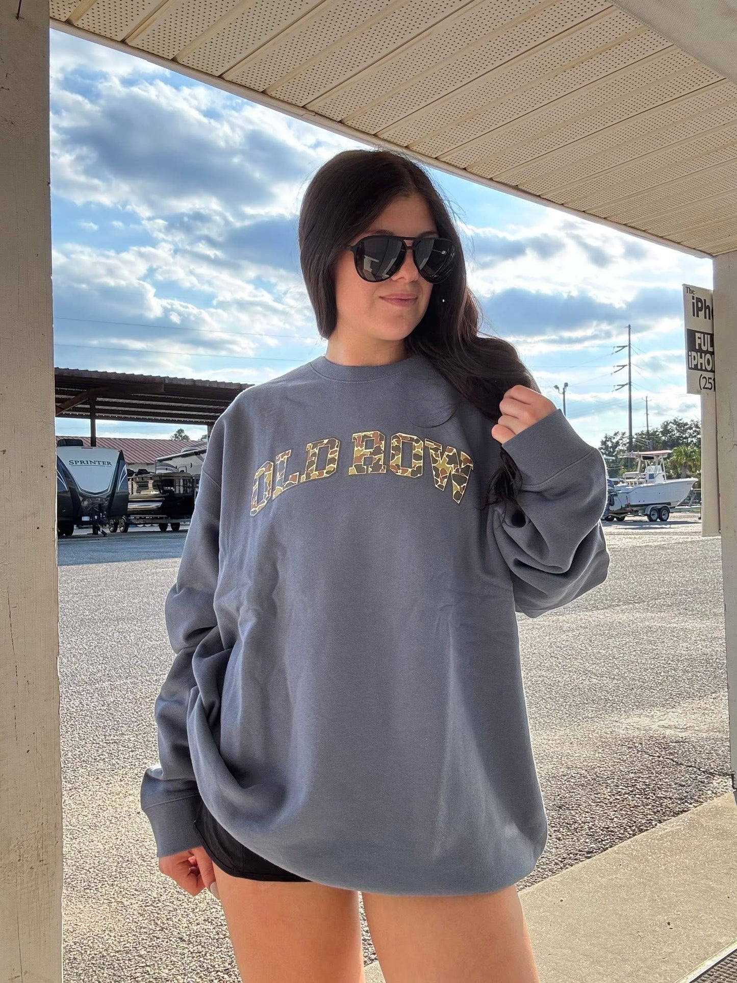 Old Row Outdoors Camo Crewneck