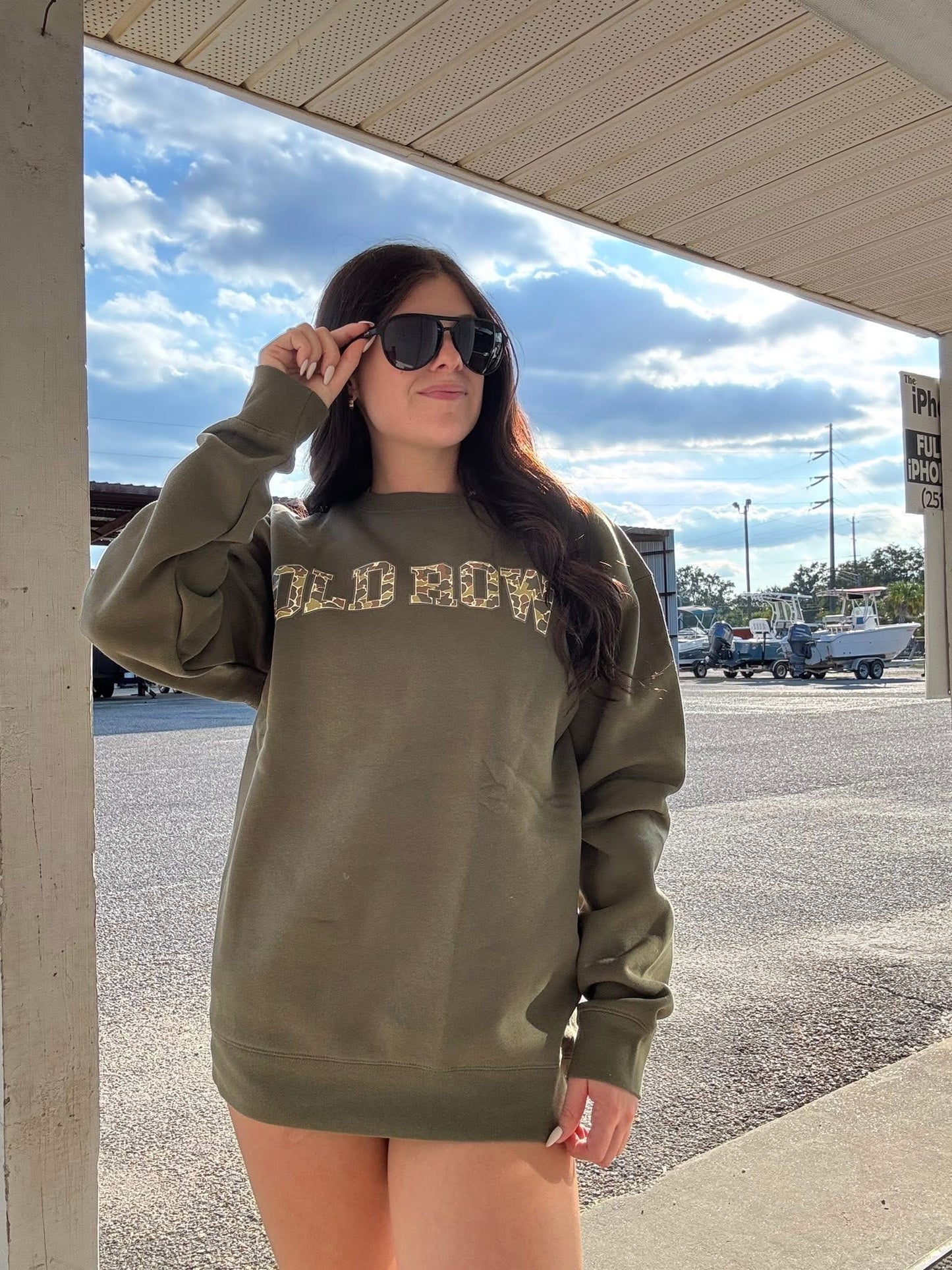 Old Row Outdoors Camo Crewneck