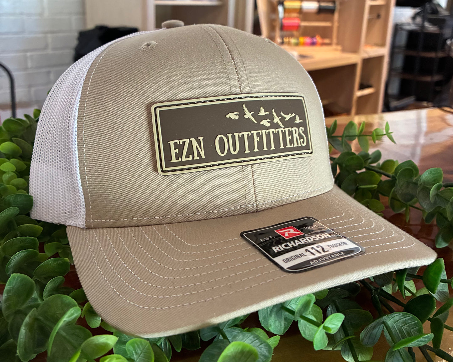 EZN Outfitters Brown Rubber Patch Logo Snapback Hat