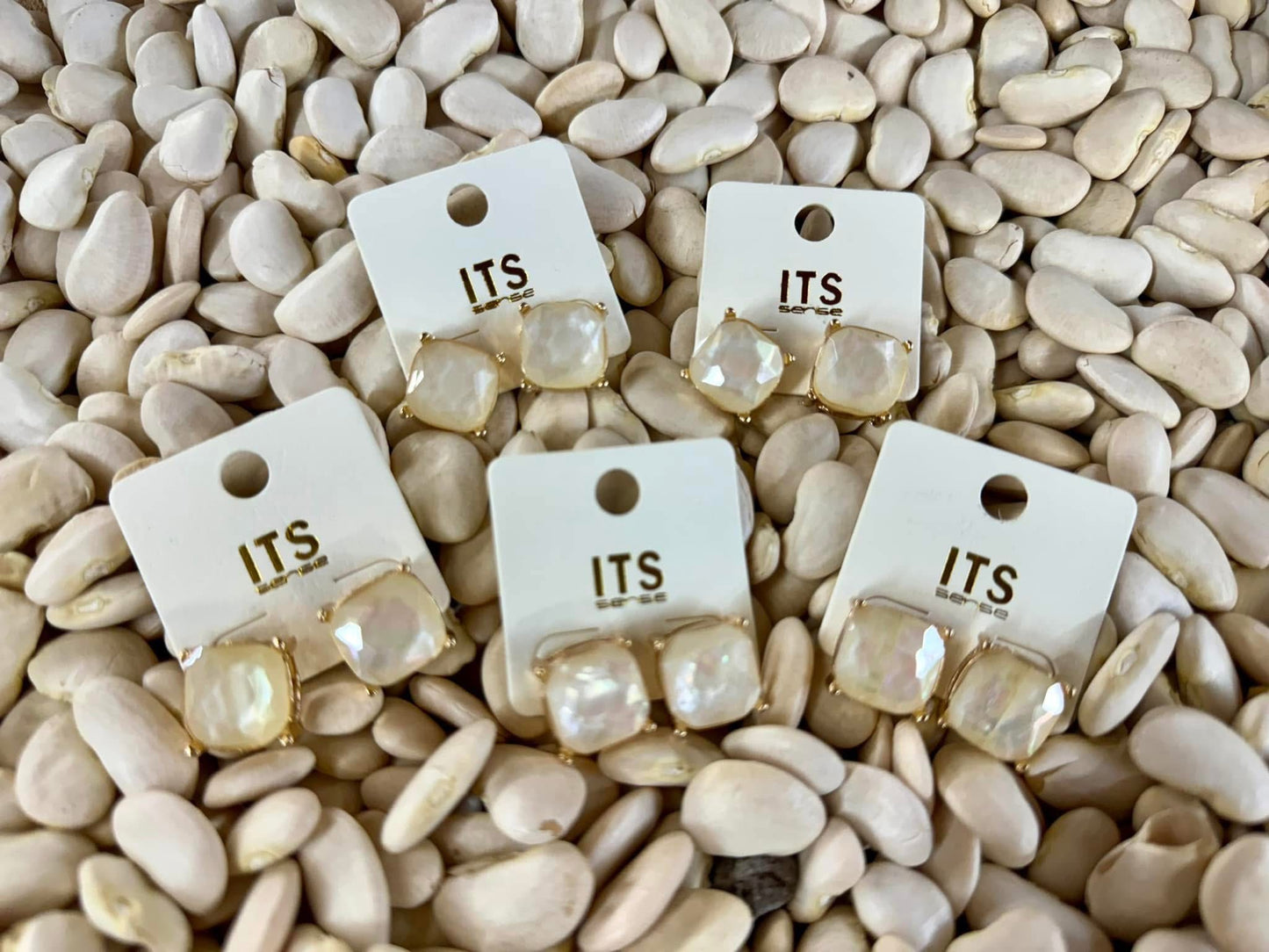 JHP Collections Dazzlings Variety Colors of Semi Precious Glass Stud Earrings