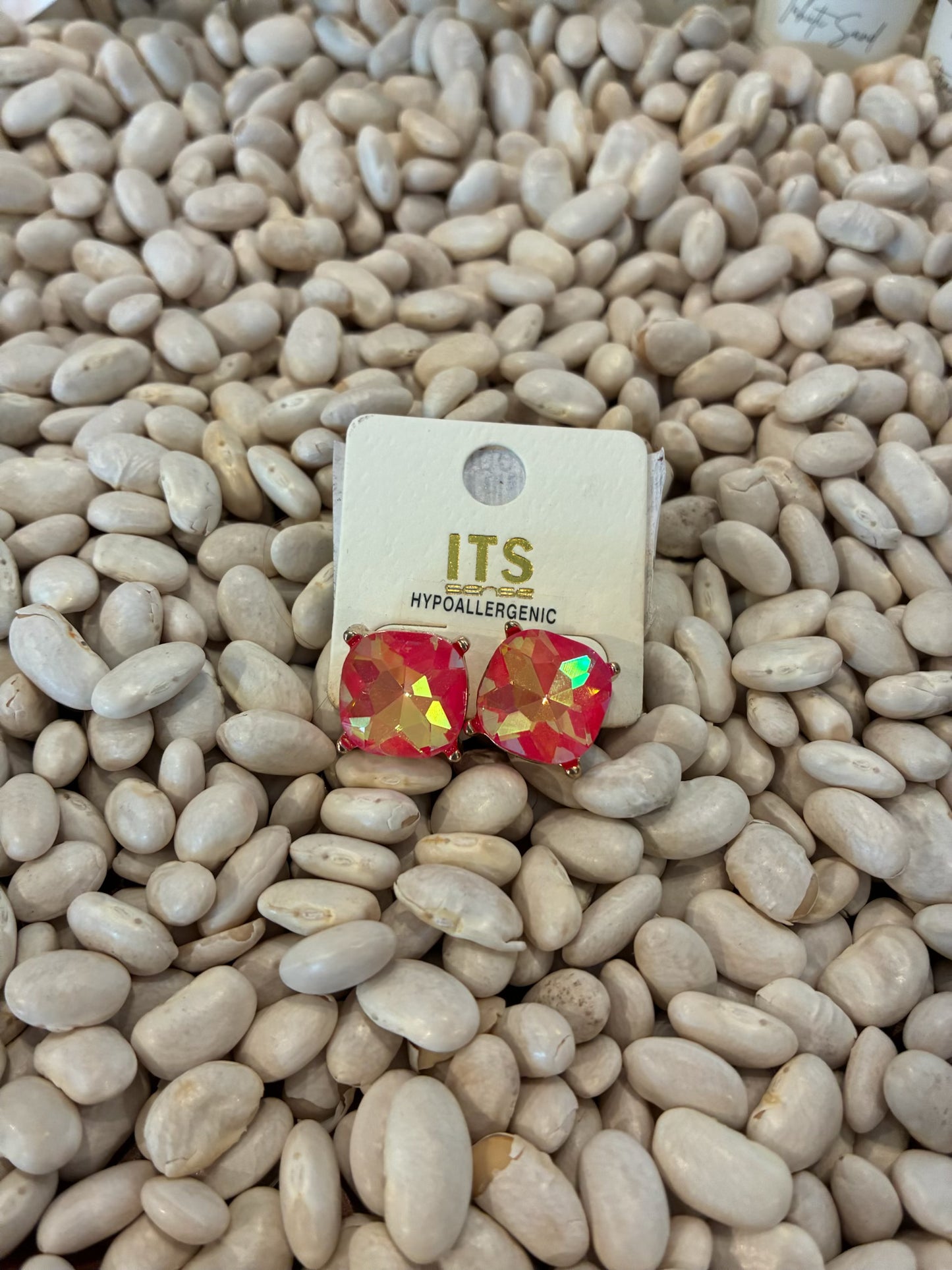 JHP Collections Dazzlings Variety Colors of Semi Precious Glass Stud Earrings