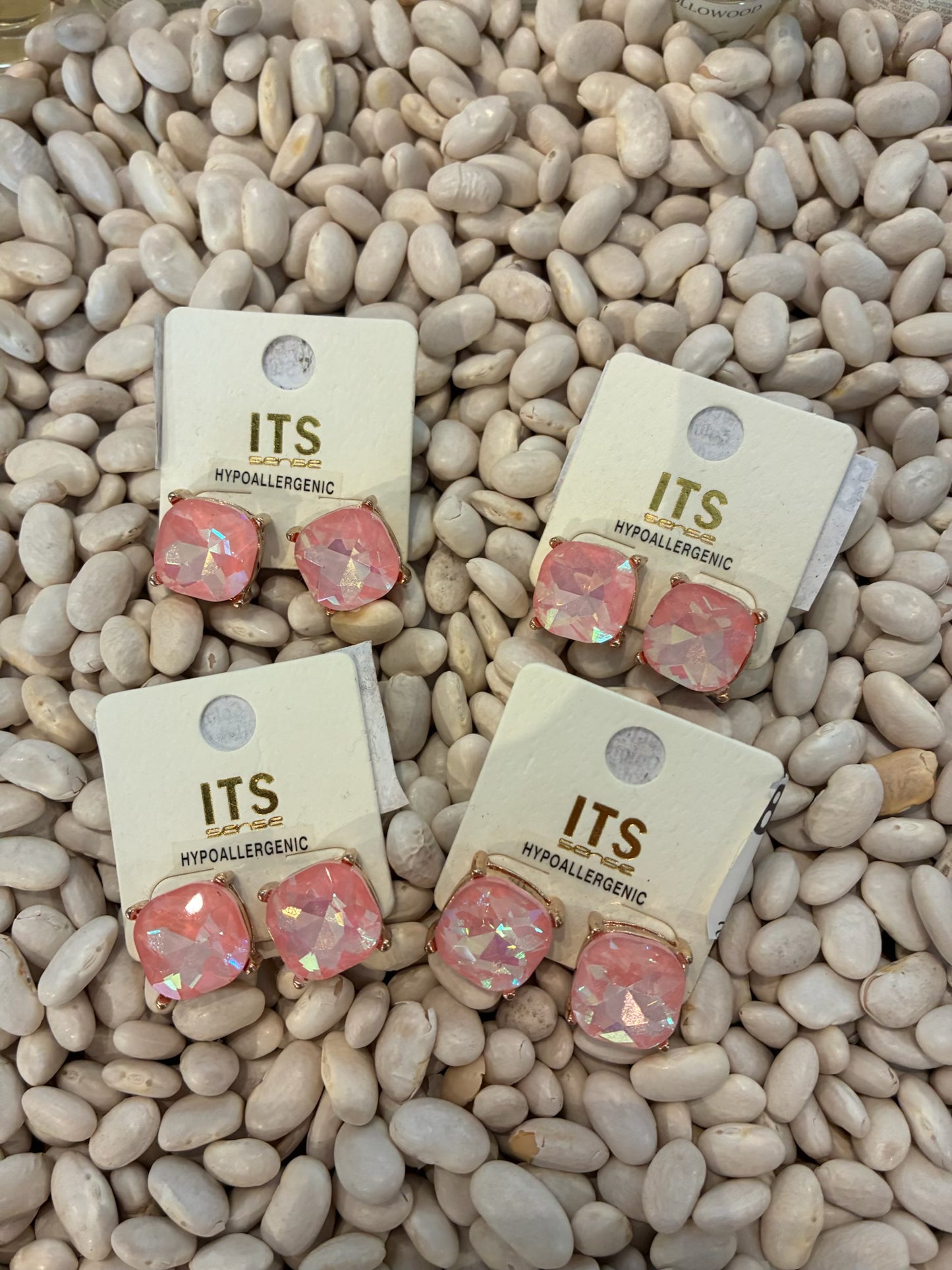 JHP Collections Dazzlings Variety Colors of Semi Precious Glass Stud Earrings