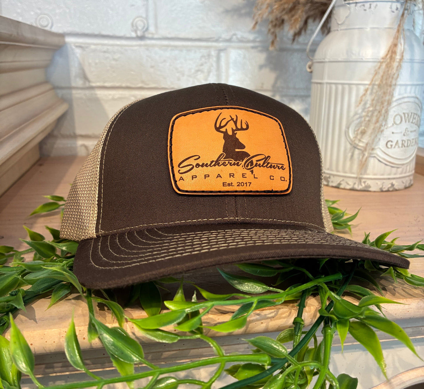Southern Culture Buck Leather Patch Snapback Hat
