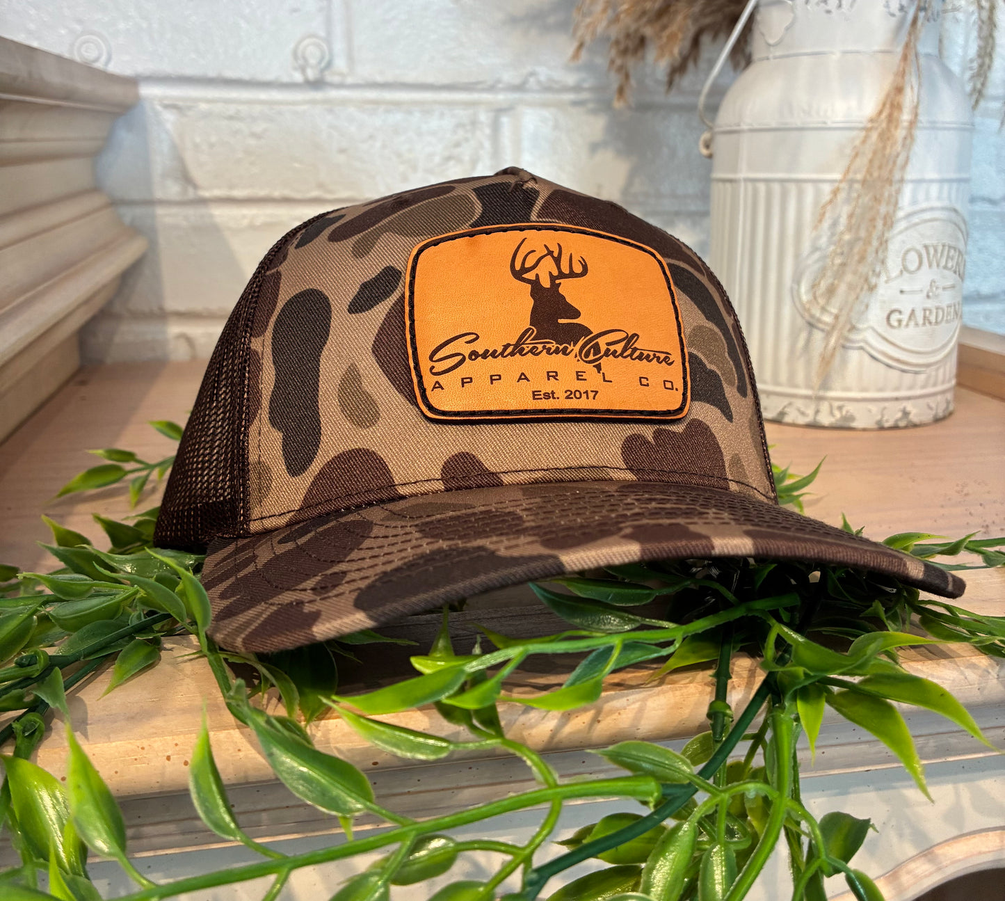 Southern Culture Buck Leather Patch Snapback Hat